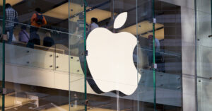 Apple logo outside Apple store